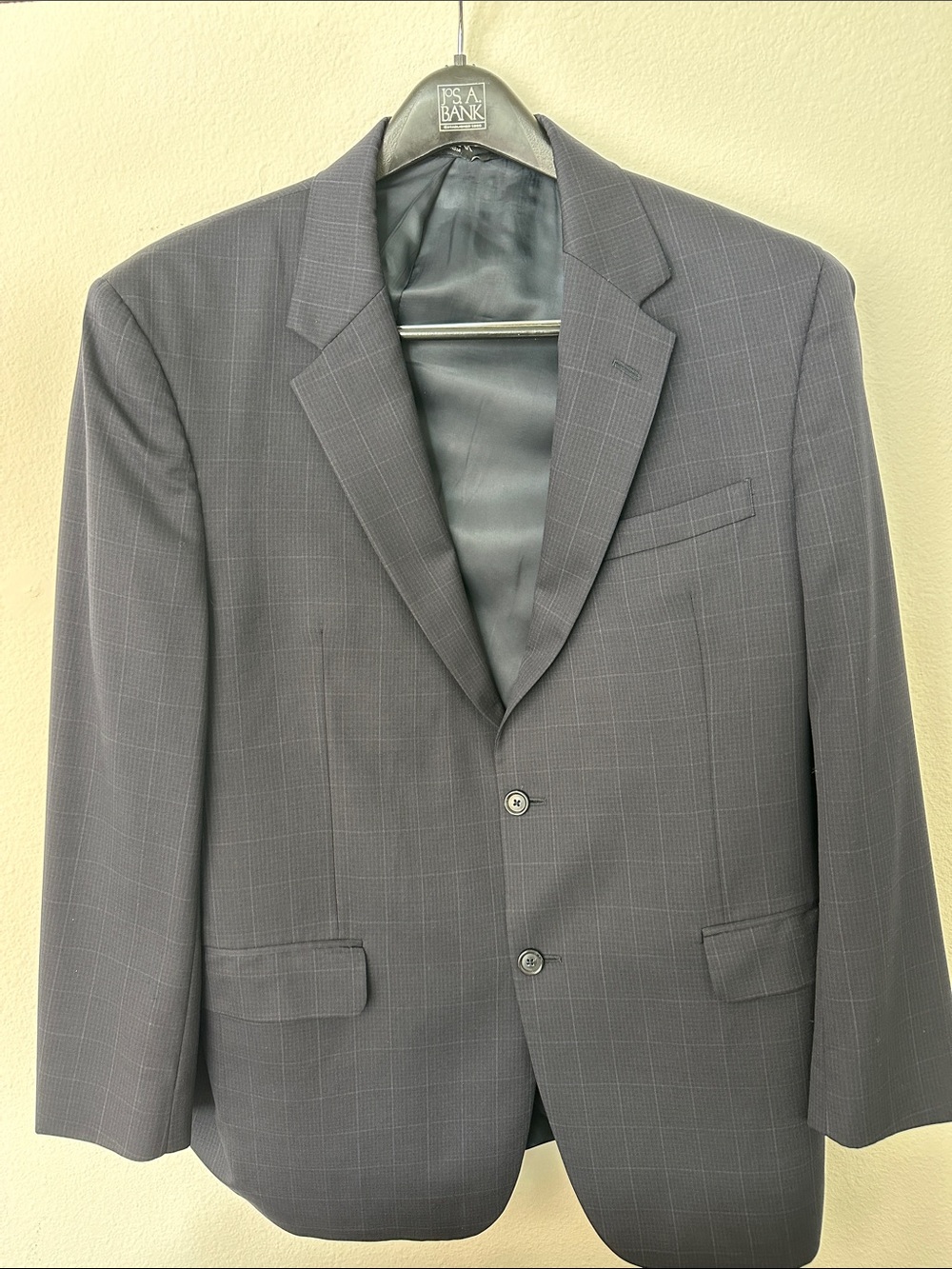 Jos. A. Bank Men's Charcoal Windowpane Suit Jacket
